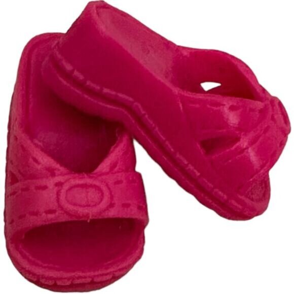 Barbie Pink Slide Sandals Shoes For Dolls With Open-Toe Design - Picture 2 of 4